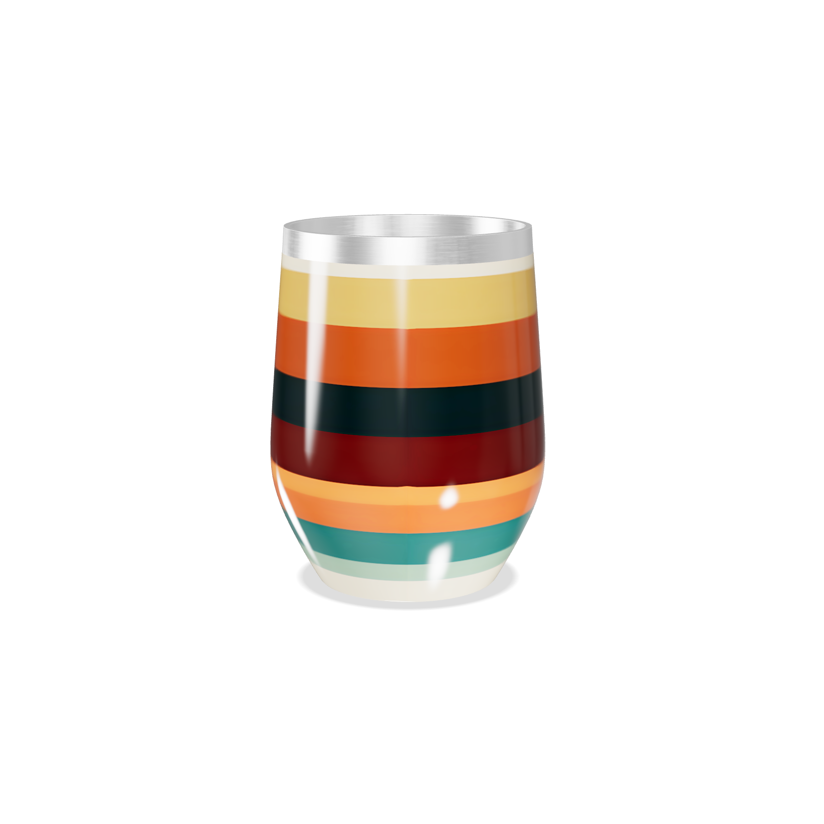 Copo Térmico Slim - Listras Coloridas Aço Inox