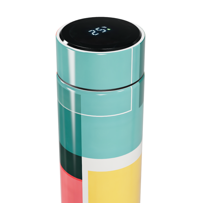 Garrafa Térmica Touch - Estampa Geométrica Colorida