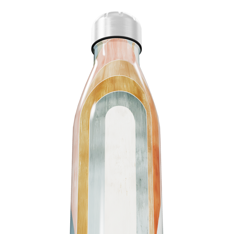 Garrafa Inox - Estampa Geométrica Colorida