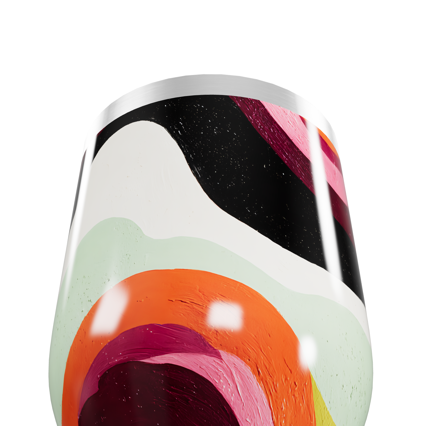 Copo Térmico Slim - Colorido Abstrato Aço Inox