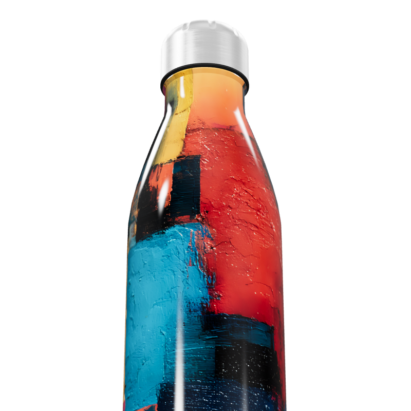 Garrafa Inox - Estampa Abstrata Colorida