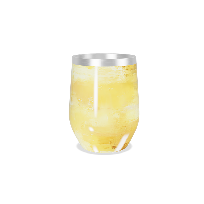 Copo Térmico Slim - Amarelo Pincelado Inox