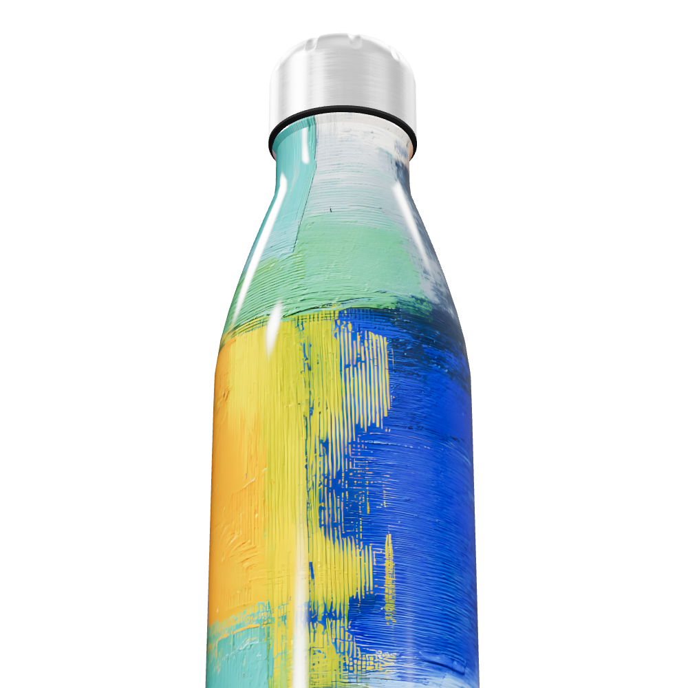 Garrafa Inox - Colorida com Estampa Abstrata
