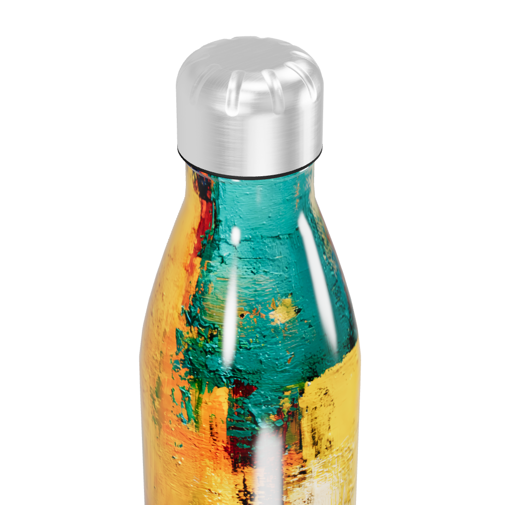 Garrafa Inox - Estampa Abstrata Colorida