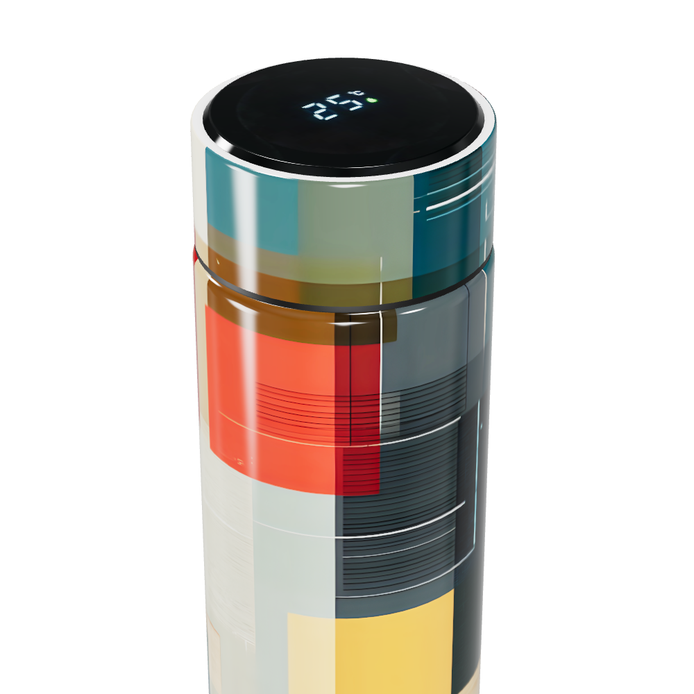 Garrafa Térmica Touch - Estampa Geométrica Colorida