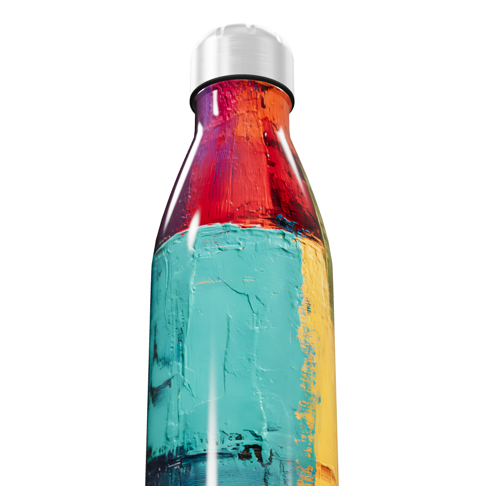 Garrafa Inox - Estampa Colorida Abstrata