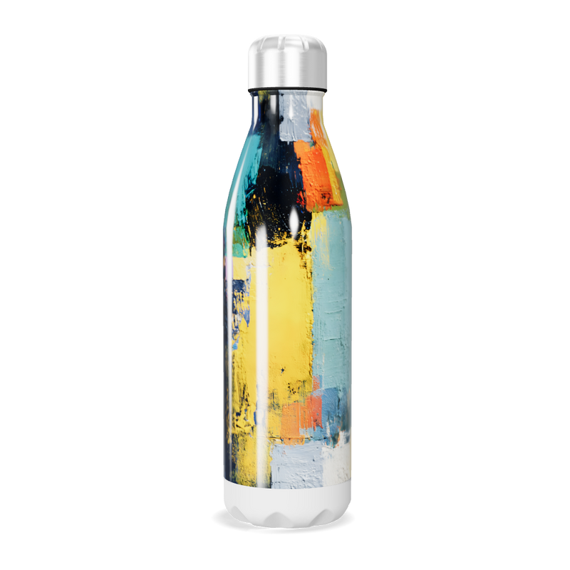 Garrafa Inox - Azul com Estampa Artística