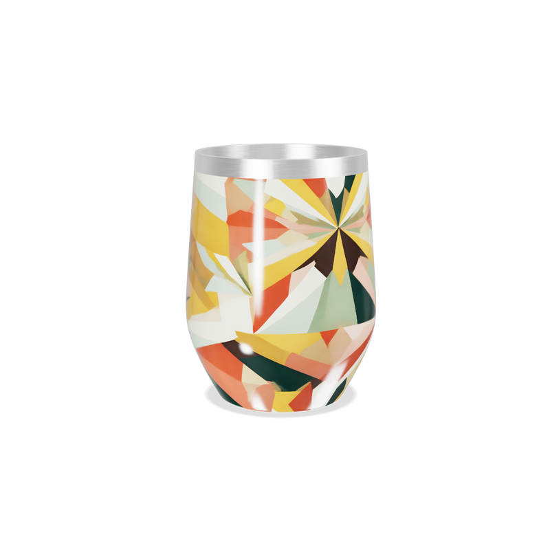 Copo Térmico Slim - Colorido Geométrico Aço Inox