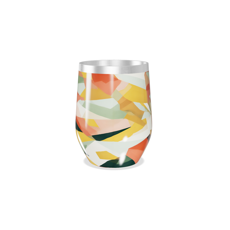 Copo Térmico Slim - Colorido Geométrico Aço Inox