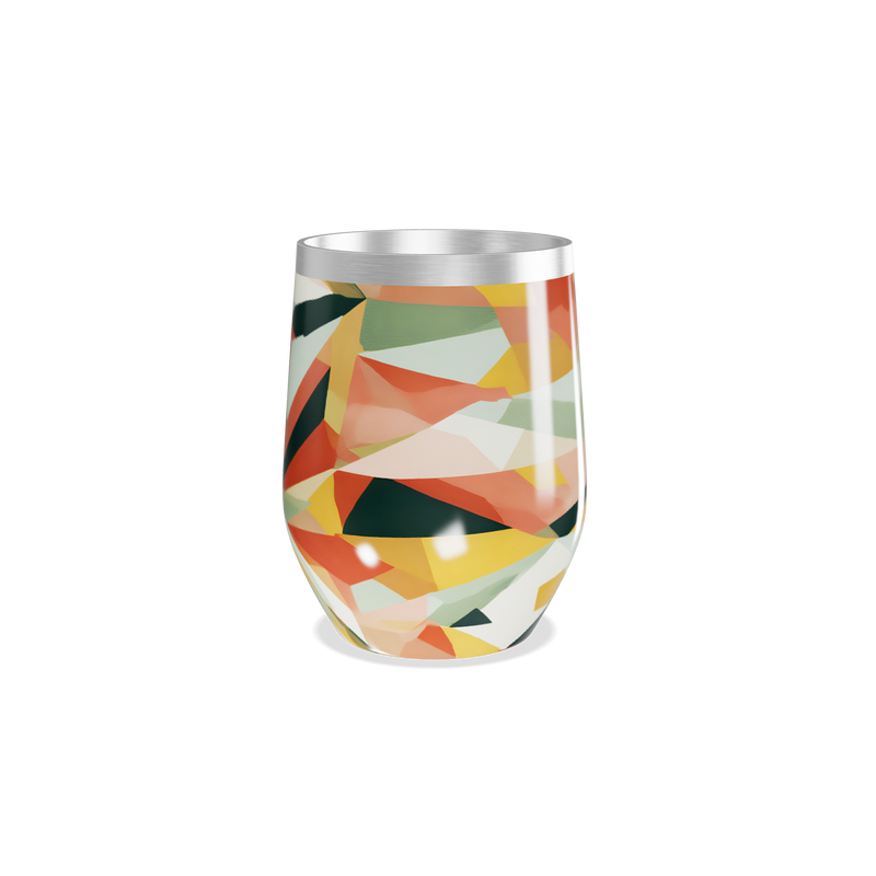 Copo Térmico Slim - Colorido Geométrico Aço Inox