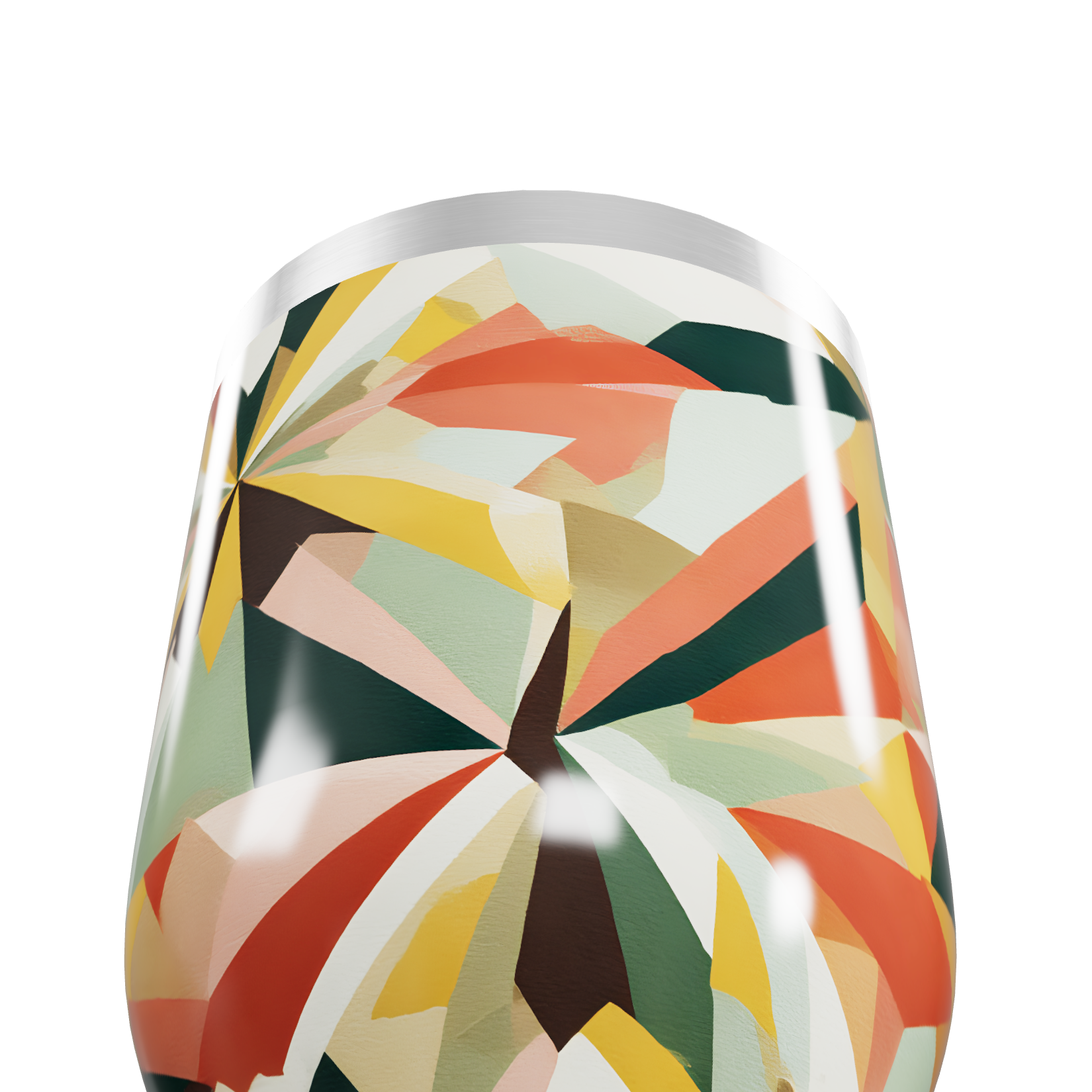 Copo Térmico Slim - Colorido Geométrico Aço Inox