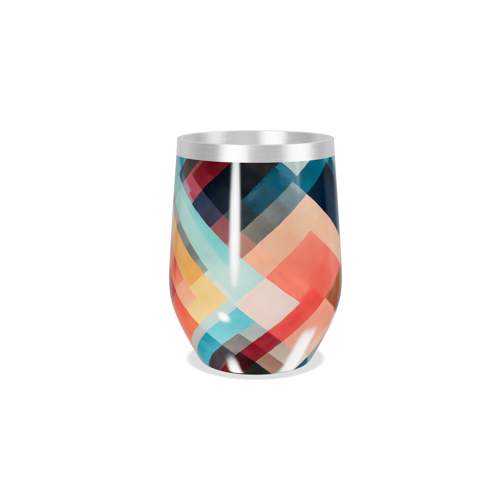 Copo Térmico Slim - Geométrico Colorido Aço Inox
