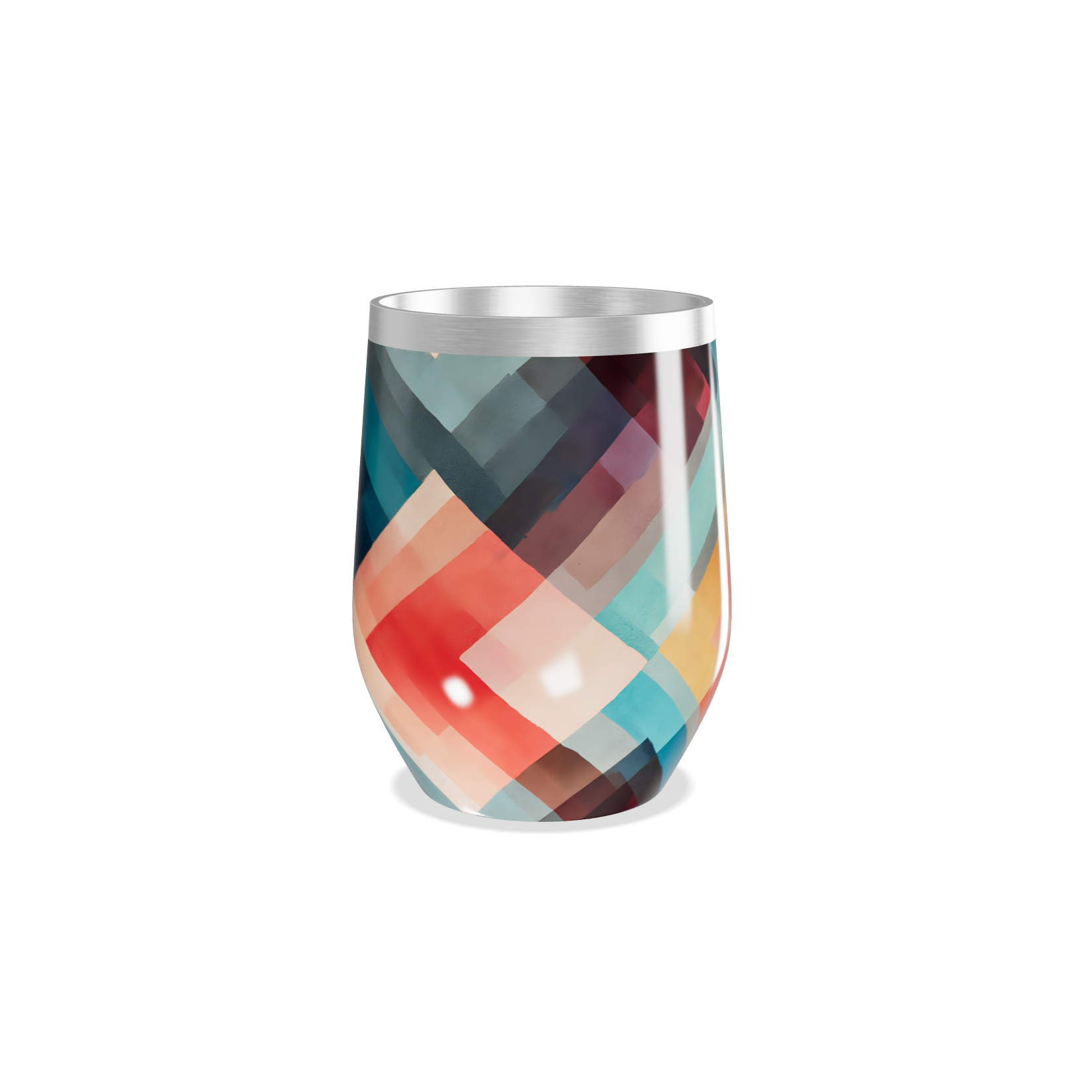 Copo Térmico Slim - Geométrico Colorido Aço Inox