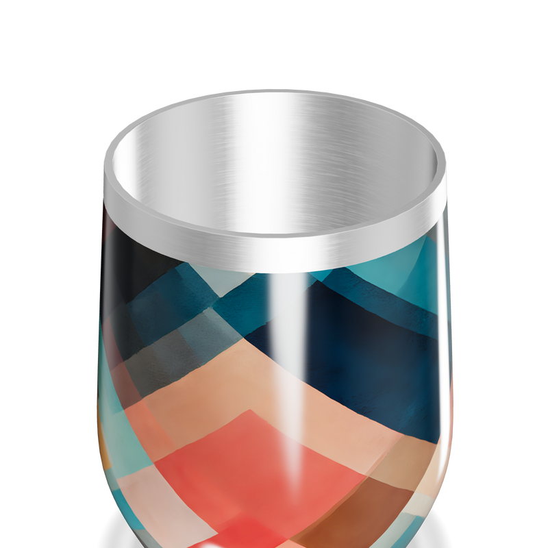 Copo Térmico Slim - Geométrico Colorido Aço Inox