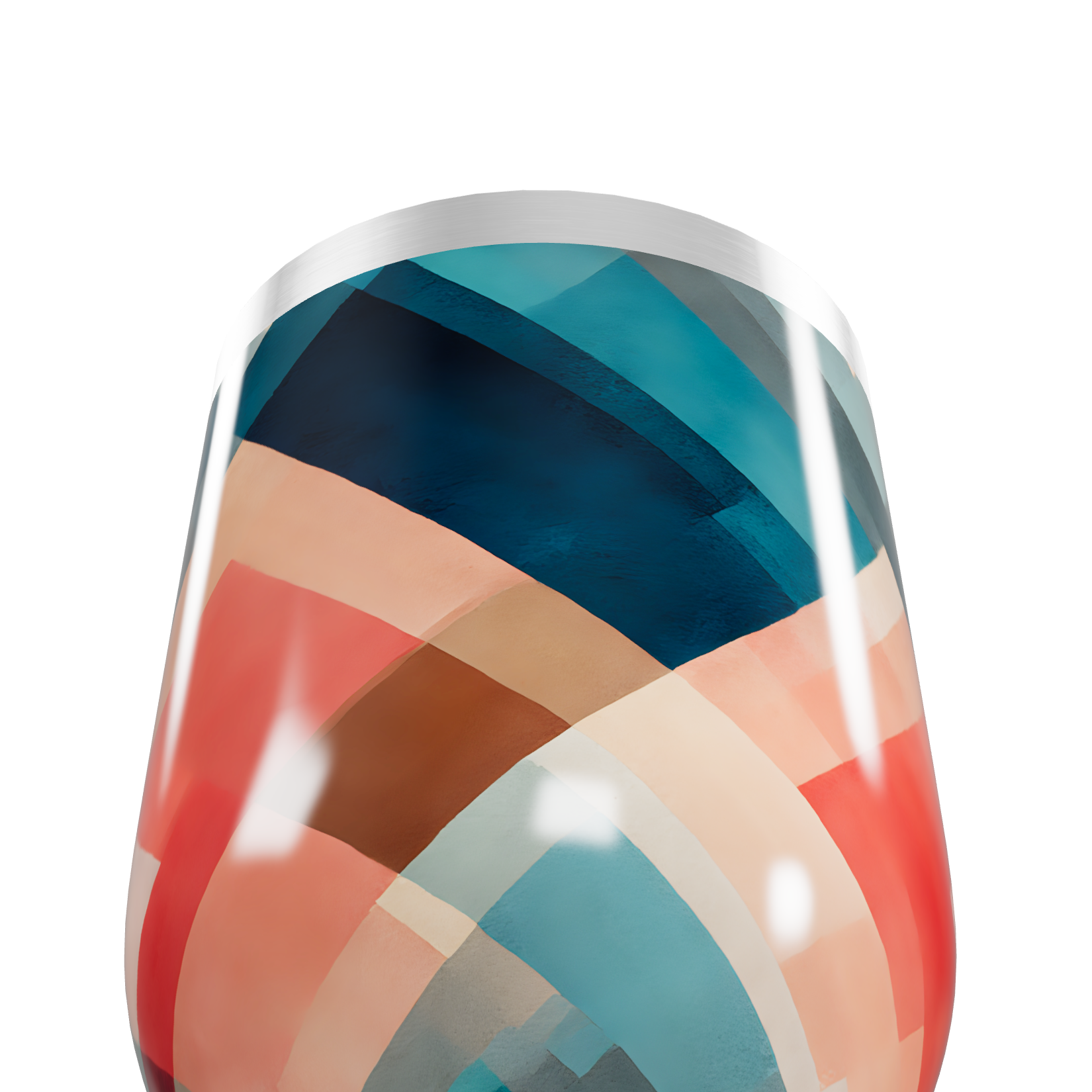 Copo Térmico Slim - Geométrico Colorido Aço Inox