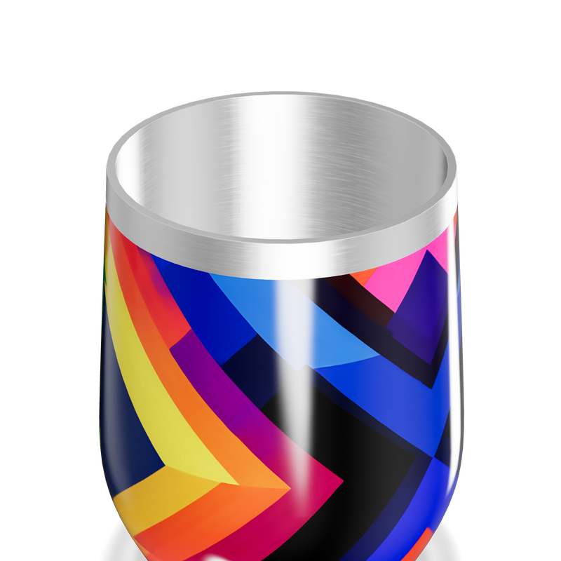 Copo Térmico Slim - Estampa Geométrica Colorida