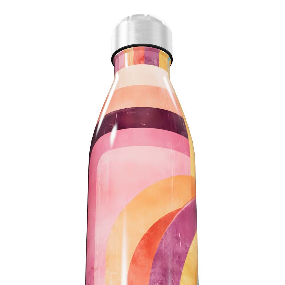 Garrafa Inox - Estampa Colorida Retro