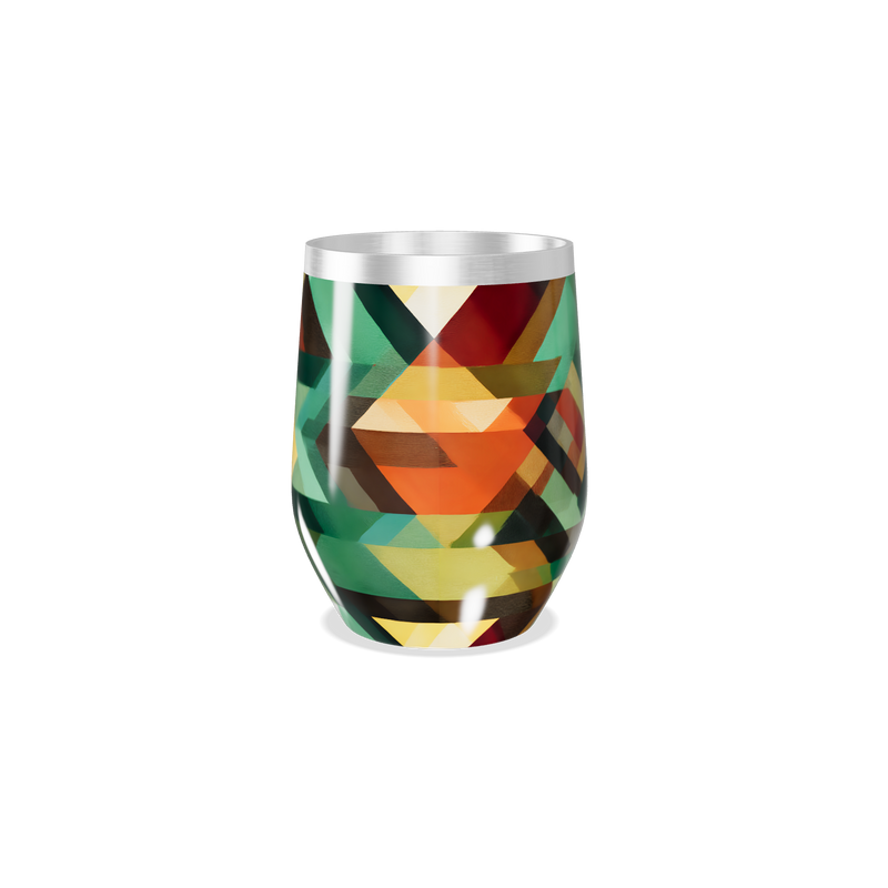 Copo Térmico Slim - Estampa Geométrica Colorida