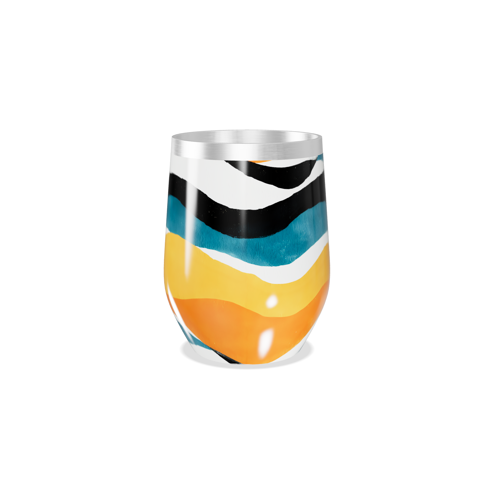 Copo Térmico Slim - Listras Coloridas Aço Inox