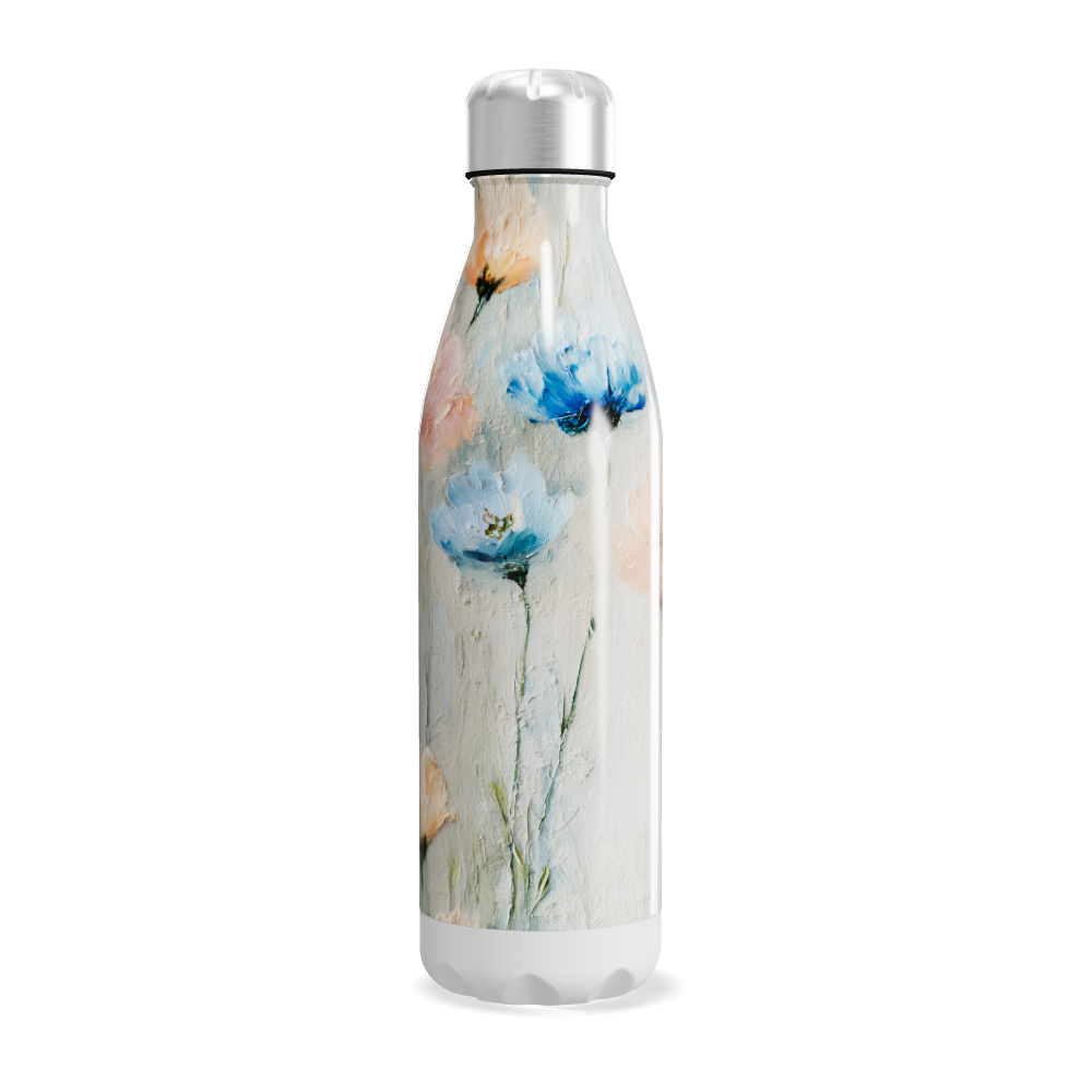 Garrafa Inox - Floral Branca