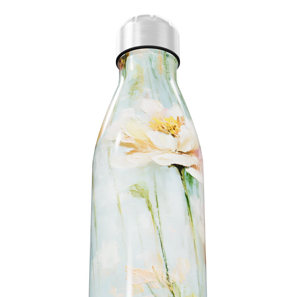Garrafa Inox Floral - Estampa Flores Pastel