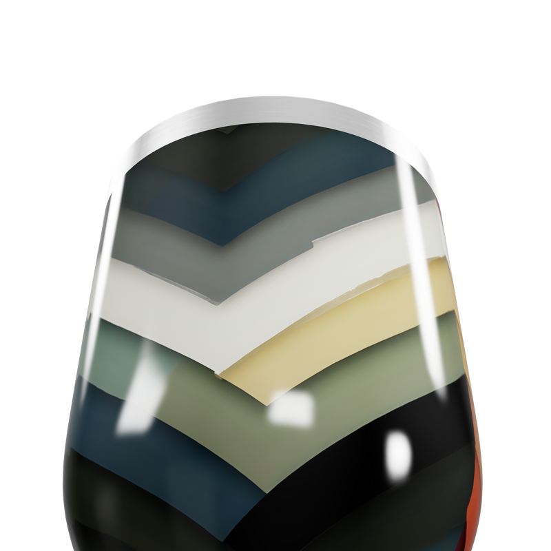 Copo Térmico Slim Chevron Colorido Inox