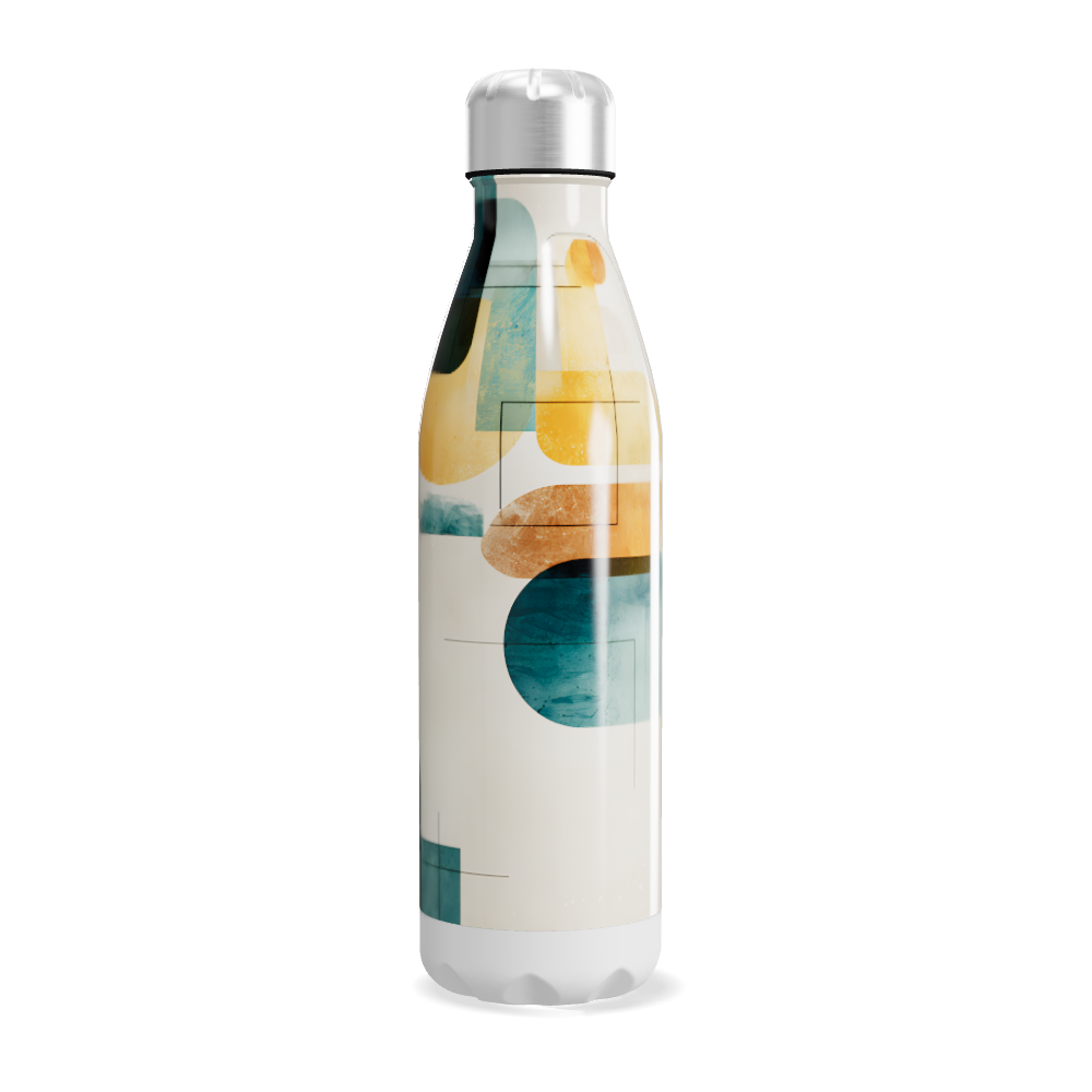 Garrafa Inox - Estampa Geométrica Colorida