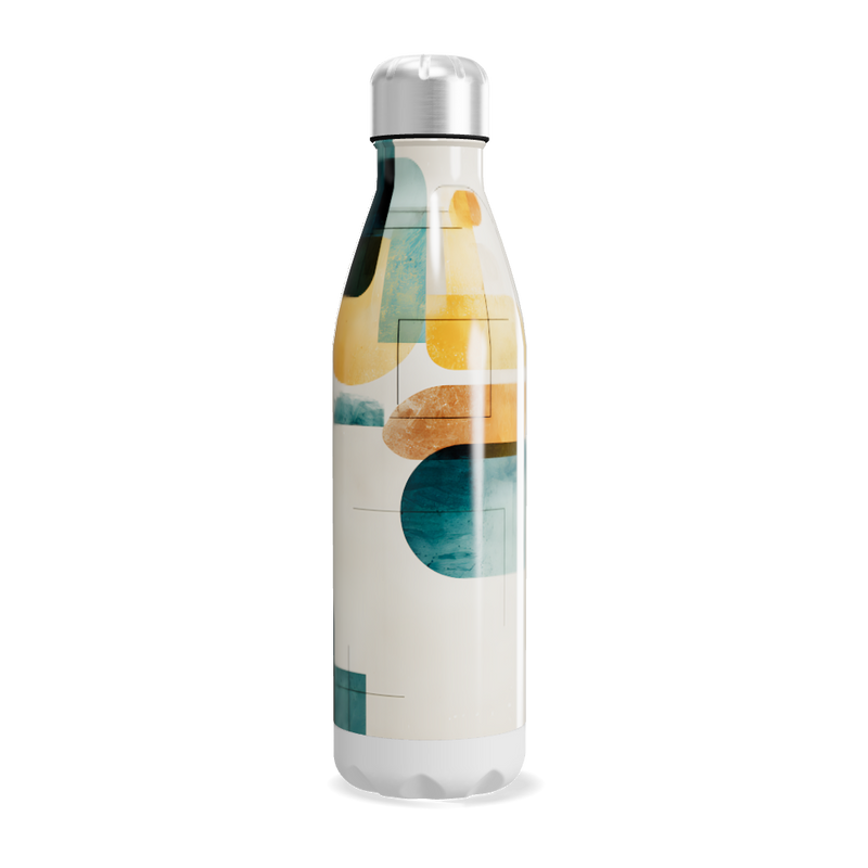 Garrafa Inox - Estampa Geométrica Colorida