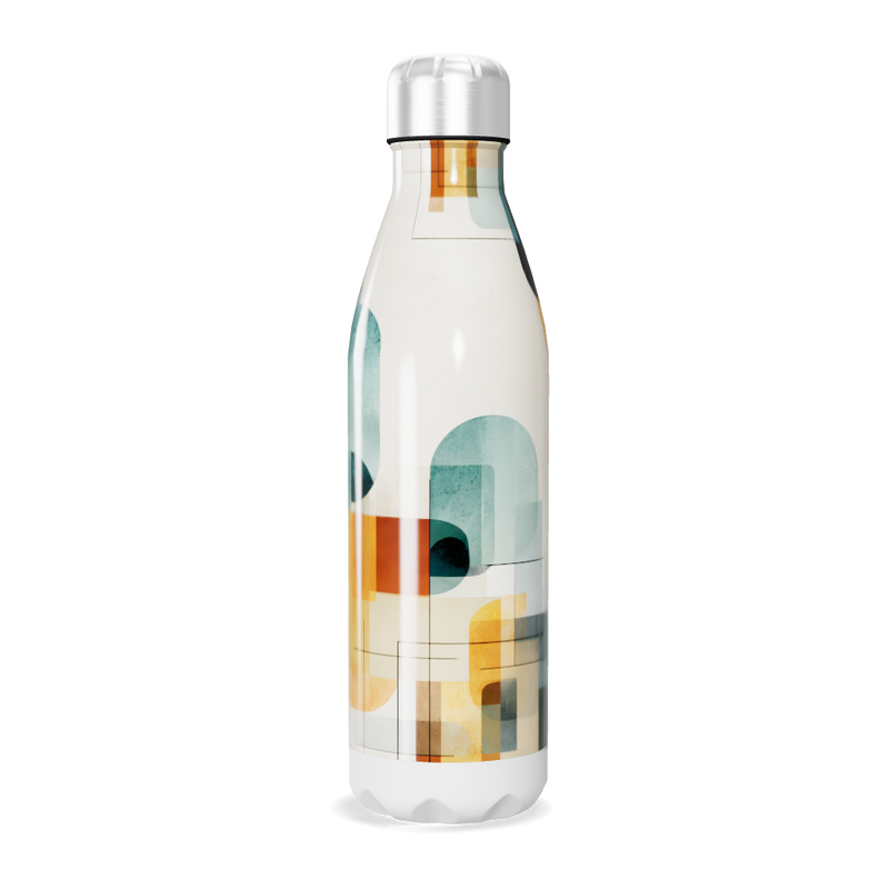 Garrafa Inox - Estampa Geométrica Colorida