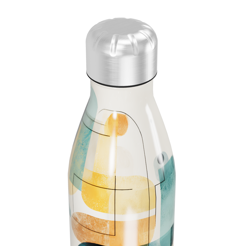 Garrafa Inox - Estampa Geométrica Colorida