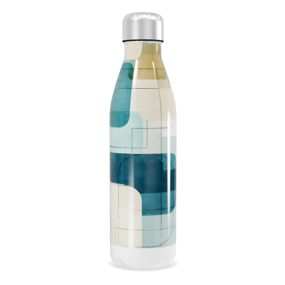 Garrafa Inox - Estampa Geométrica Colorida