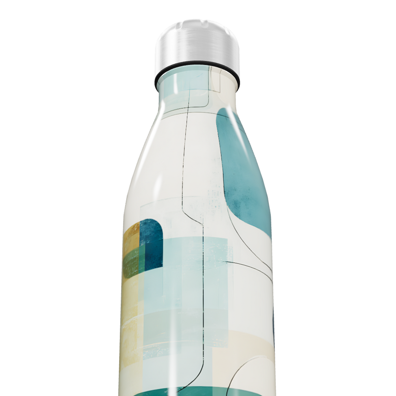 Garrafa Inox - Estampa Geométrica Colorida