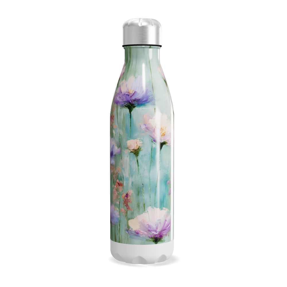 Garrafa Inox - Floral Azul 500ml