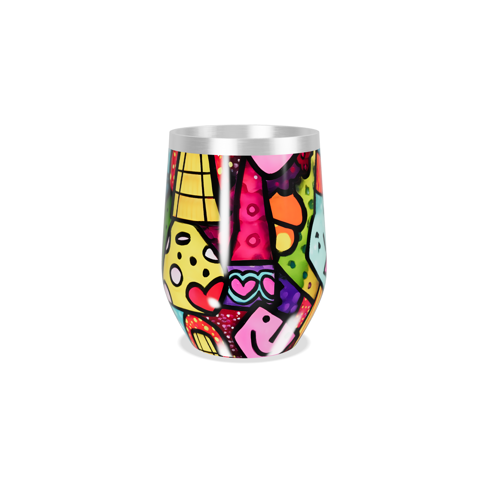 Copo Térmico Slim - Colorido com Arte Moderna