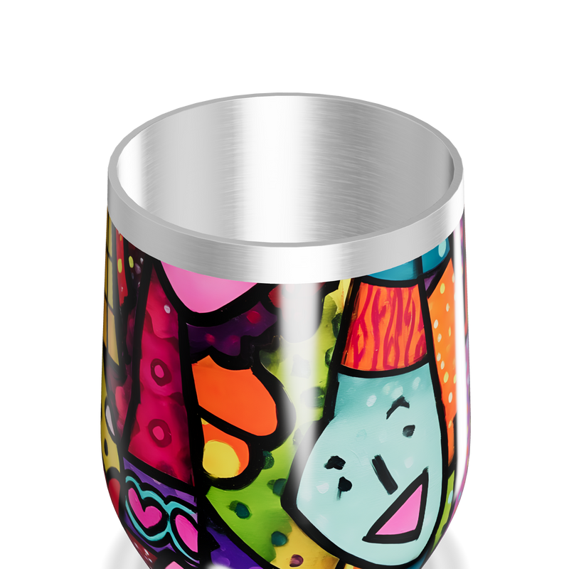 Copo Térmico Slim - Colorido com Arte Moderna
