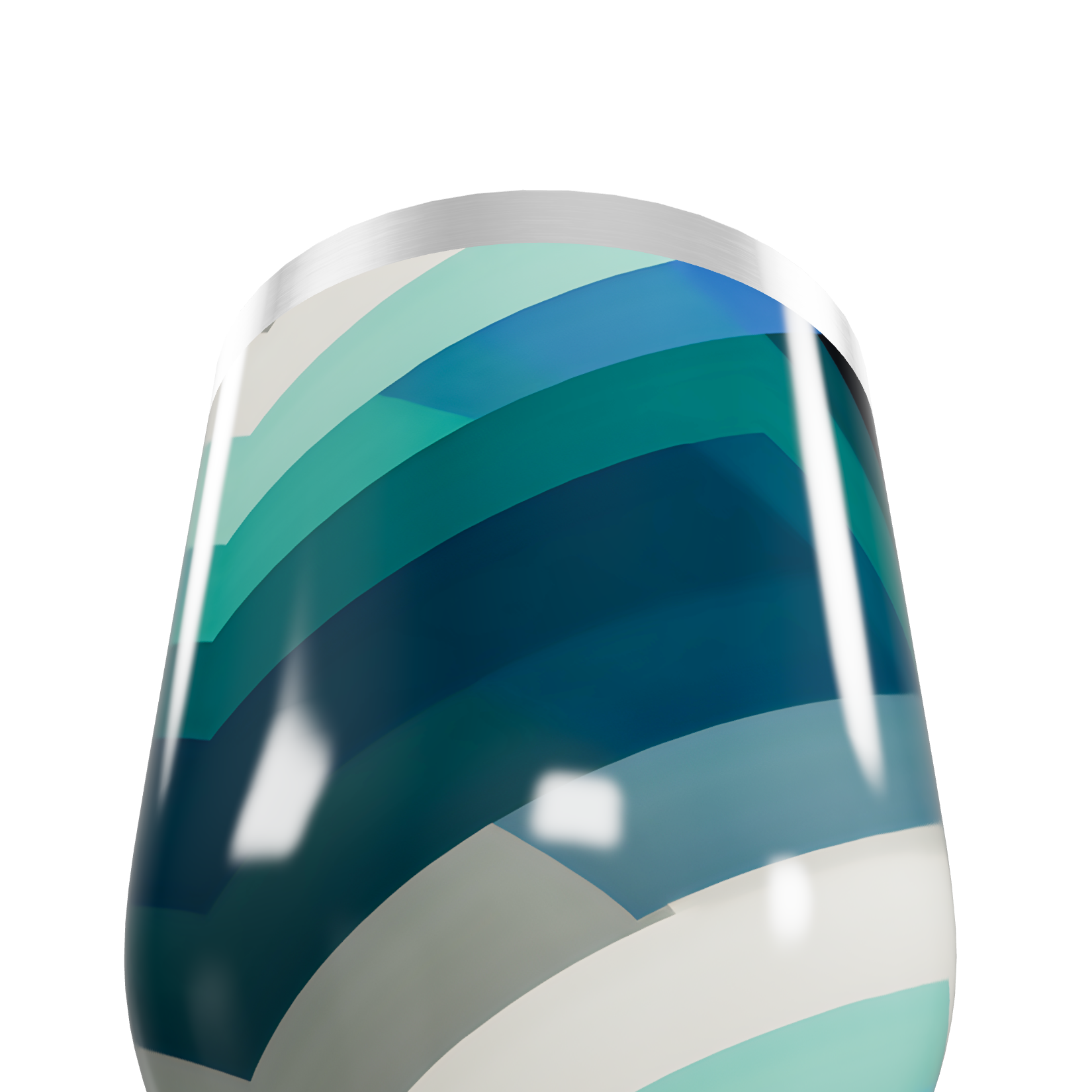 Copo Térmico Slim - Azul com Listras Geométricas