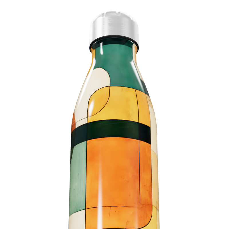 Garrafa Inox - Estampa Geométrica Colorida