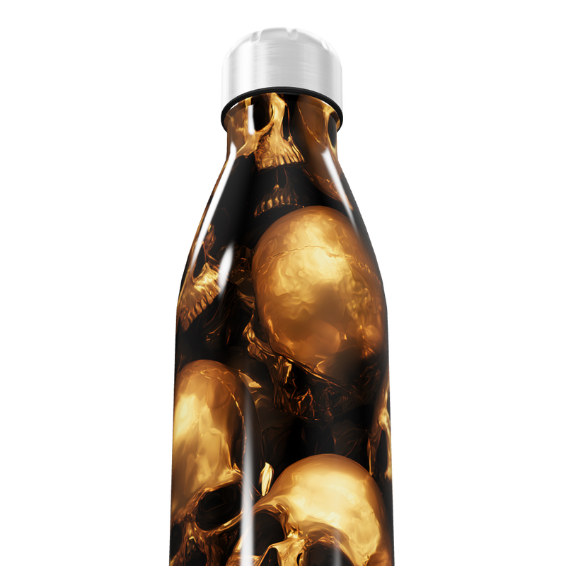 Garrafa Inox - Caveiras Douradas