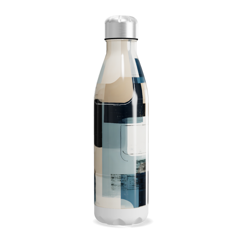 Garrafa Inox - Estampa Geométrica Azul