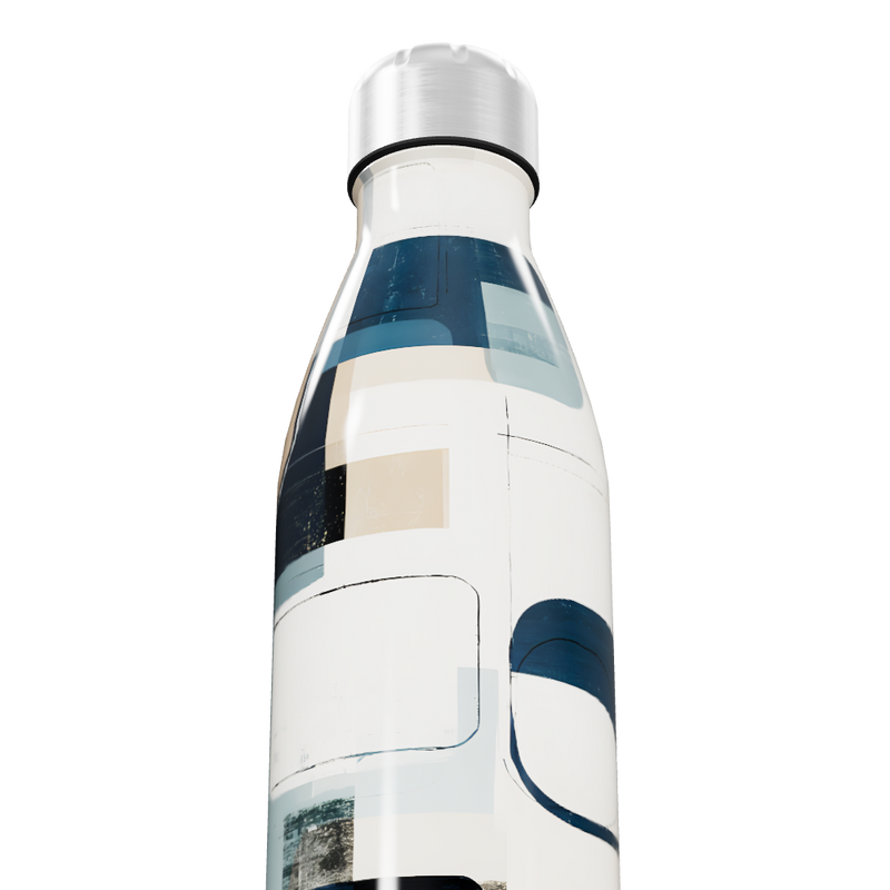 Garrafa Inox - Estampa Geométrica Azul