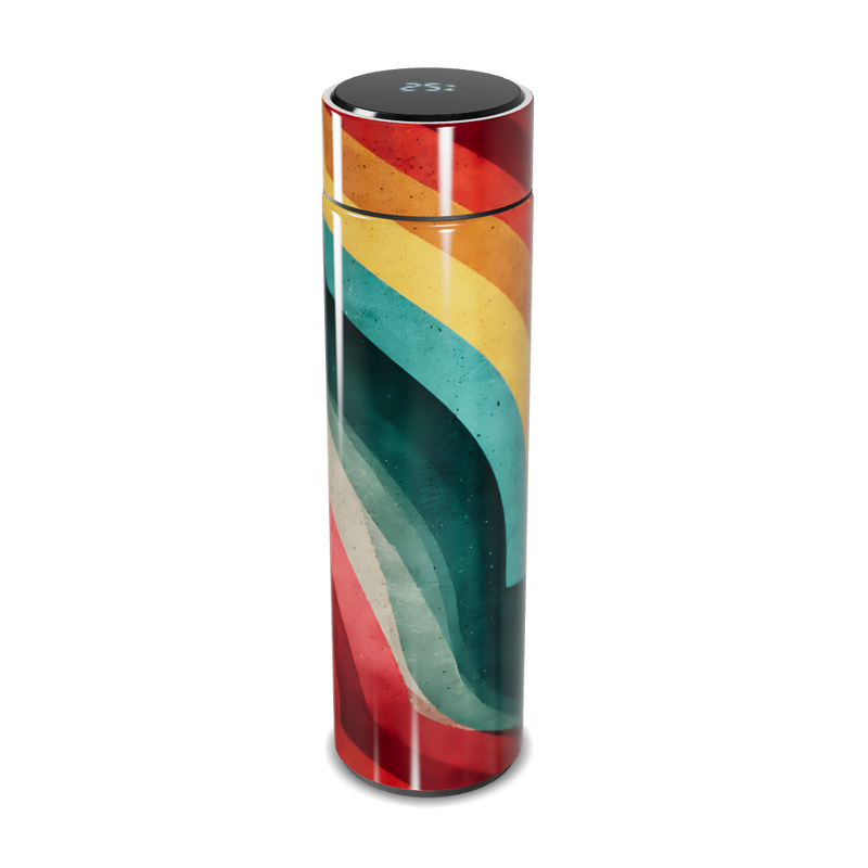 Garrafa Térmica Touch - Colorida com Estampa Ondas