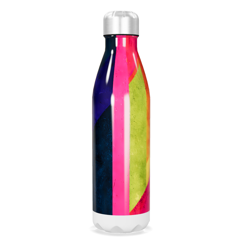 Garrafa Inox Multicolorida com Tampa Prata