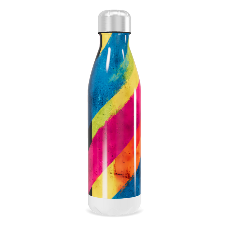 Garrafa Inox Multicolorida com Tampa Prata