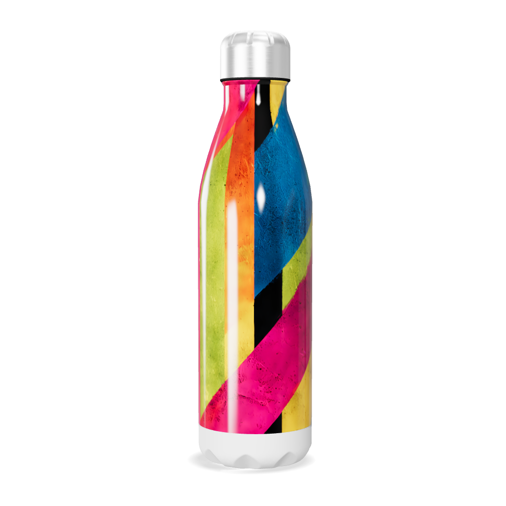 Garrafa Inox Multicolorida com Tampa Prata