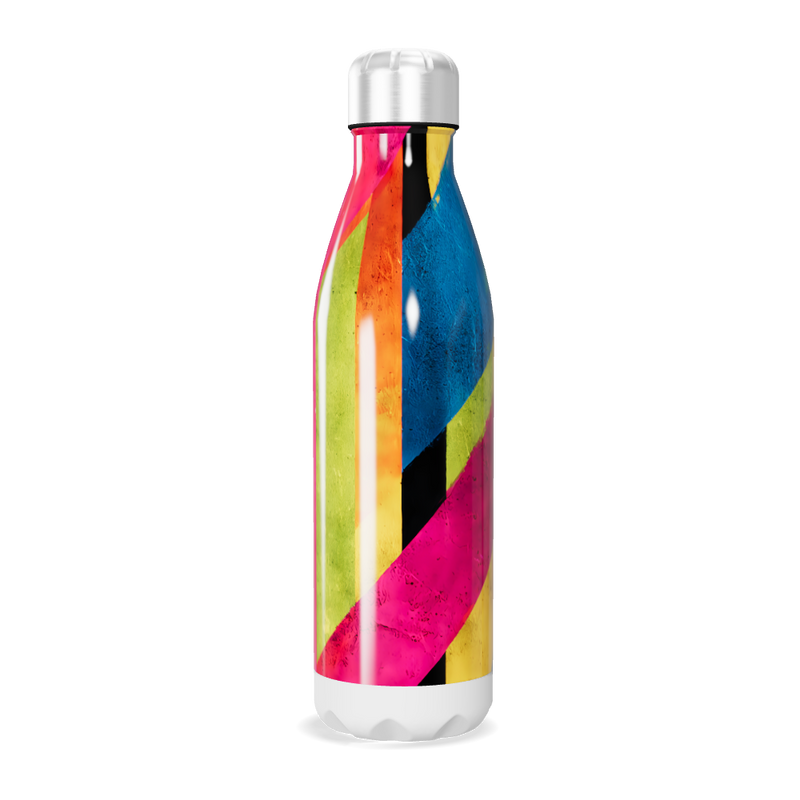 Garrafa Inox Multicolorida com Tampa Prata