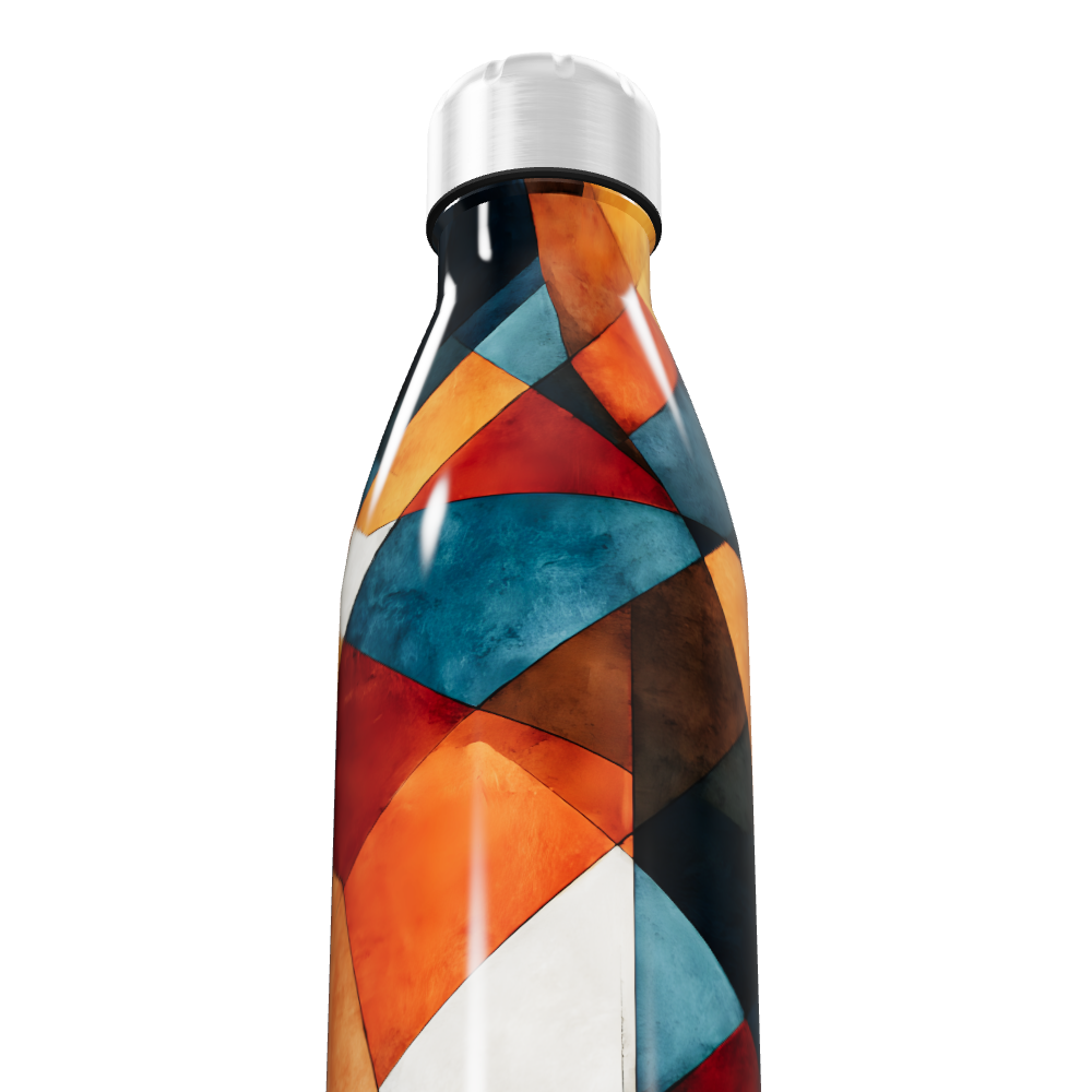 Garrafa Inox - Colorida Estampada Geométrica