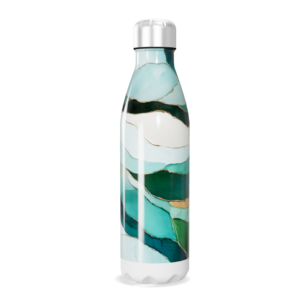 Garrafa Inox Verde - Estampa Abstrata