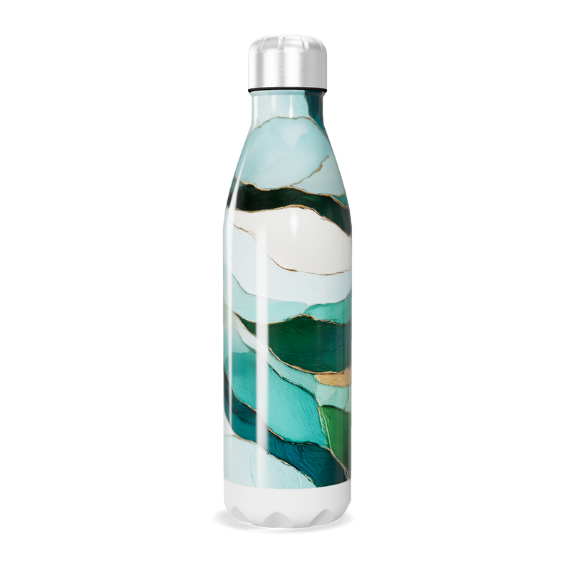 Garrafa Inox Verde - Estampa Abstrata