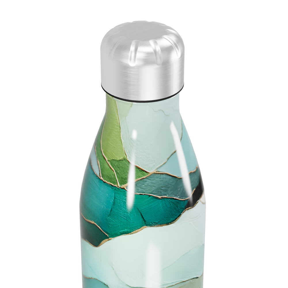 Garrafa Inox Verde - Estampa Abstrata