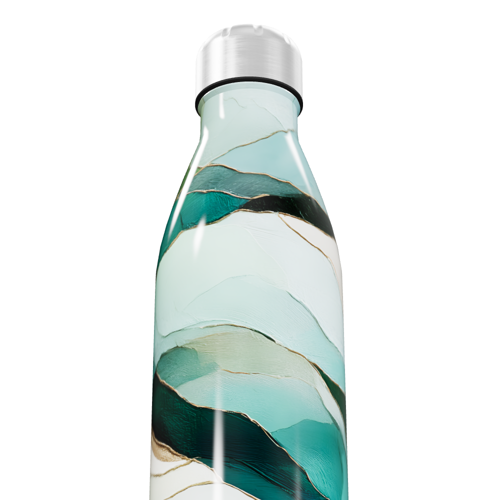 Garrafa Inox Verde - Estampa Abstrata